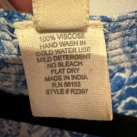 Anthropologie Raga blue white Cloud Nine boho prairie cottage Greek maxi dress - Picture 10 of 10